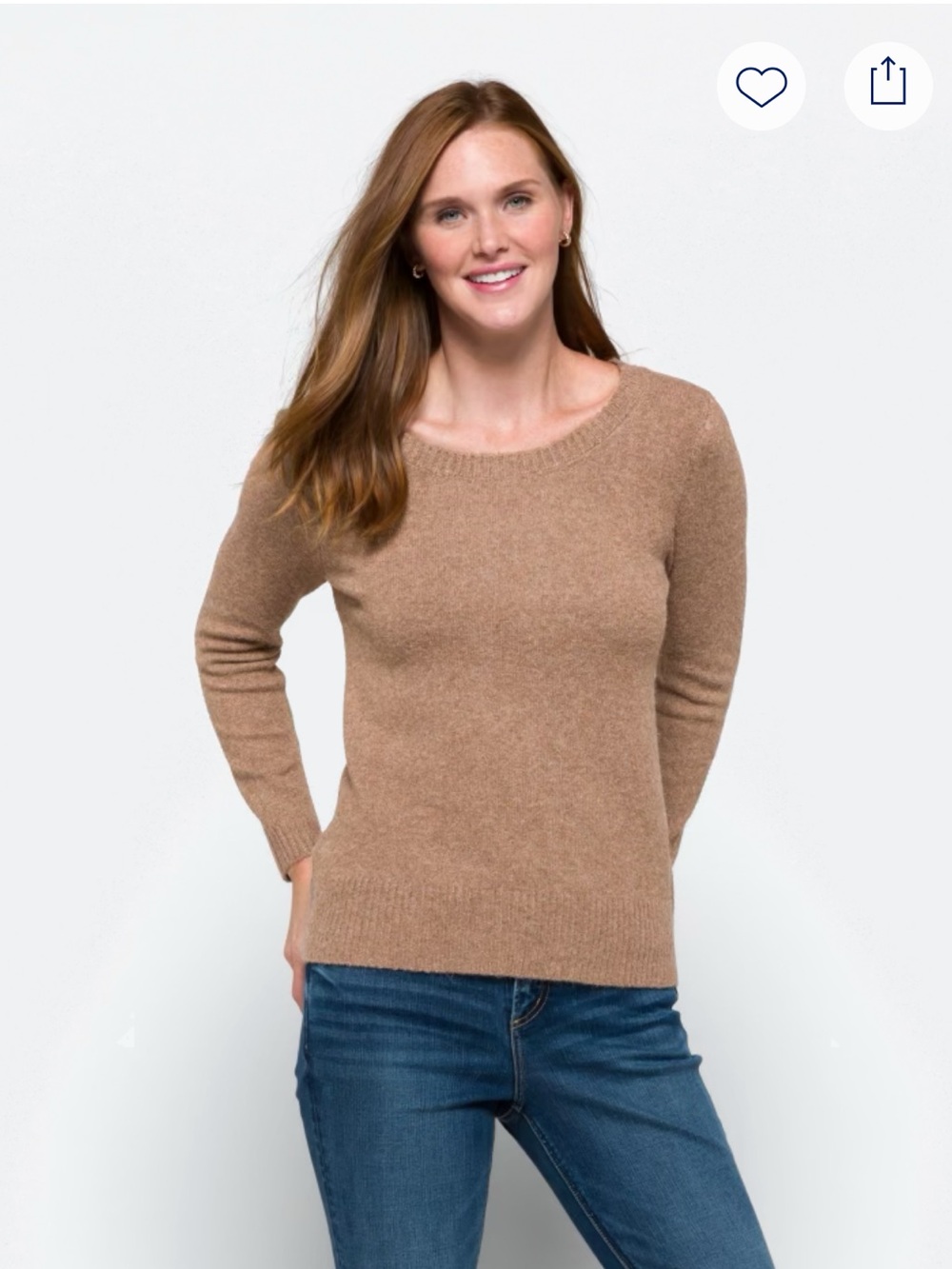 Market & Spruce Heathered Brown Scoop Neck Sweater size small.